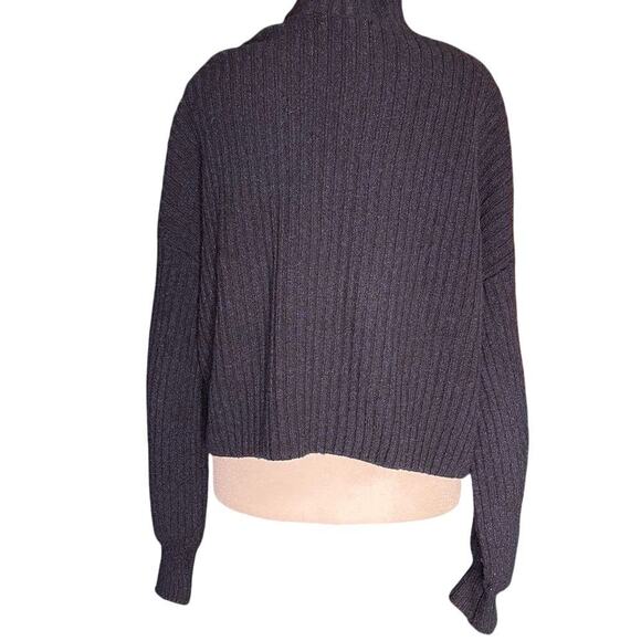 Forever 21 Dark Blue Knit Cross Diamond Pattern Stretchy Sweater Size S - Picture 2 of 9